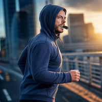 Corredor entrenando su respiración con PULMOX PRO